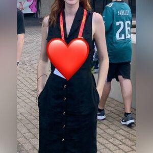 Banana Republic Black Linen Mini Dress